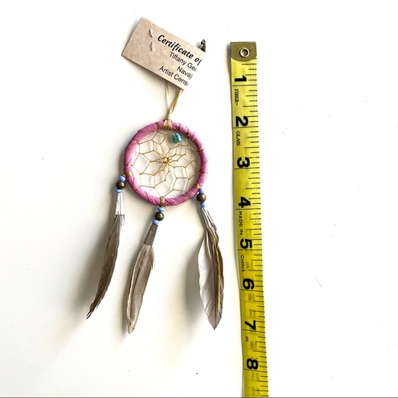 Handmade Native American Dreamcatchers set of 4 feathers leather beads - Picture 7 of 8